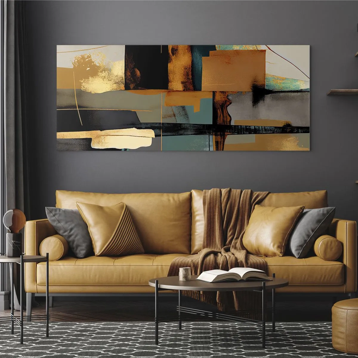 Glass picture - Abstract - Light and Shadow - 100x40 cm