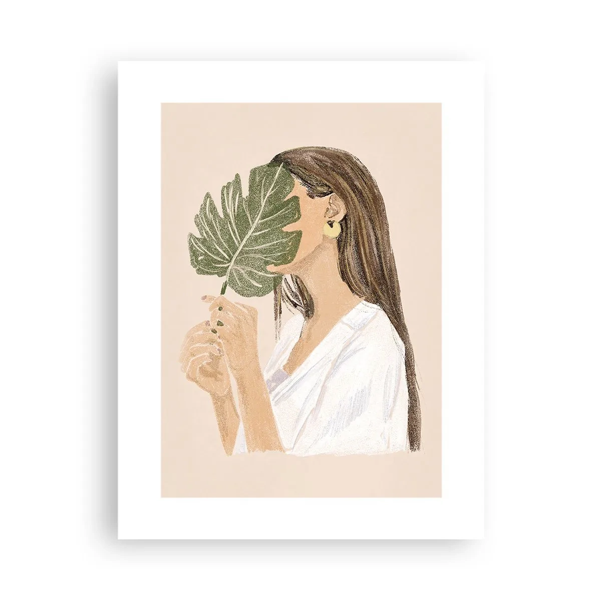 Poster - Mysterious Portrait with a Fan - 30x40 cm