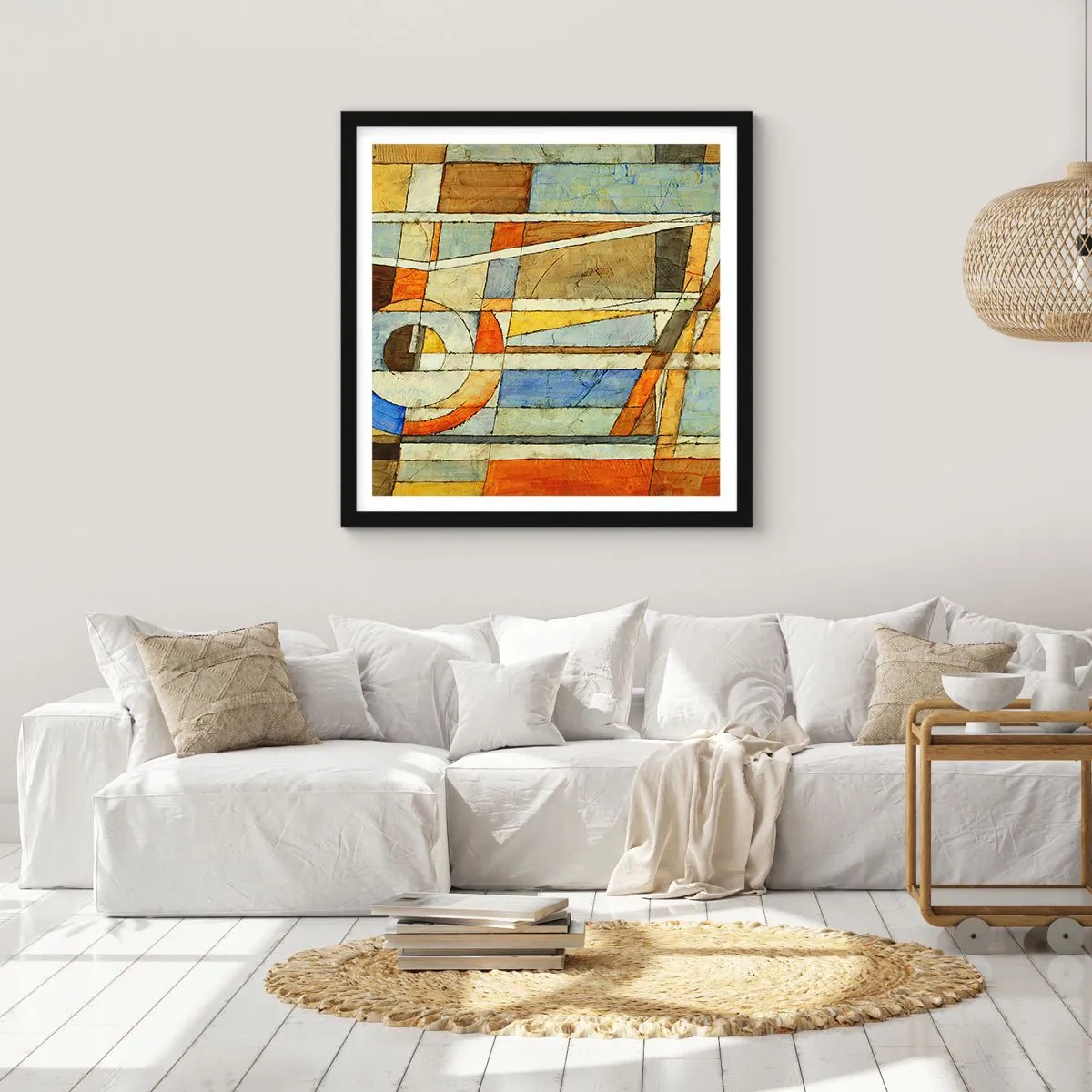 Poster in black frame - Cubism on a Construction Site - 50x50 cm