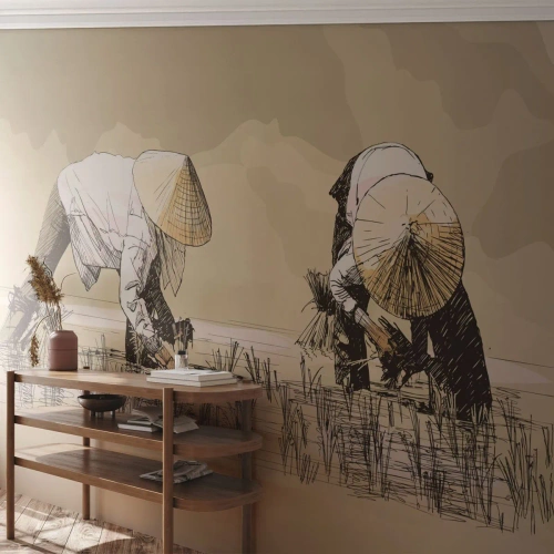 Custom Wallpaper Standard Eco - Good Harvest - Asia, Rice Plantation, Rice field