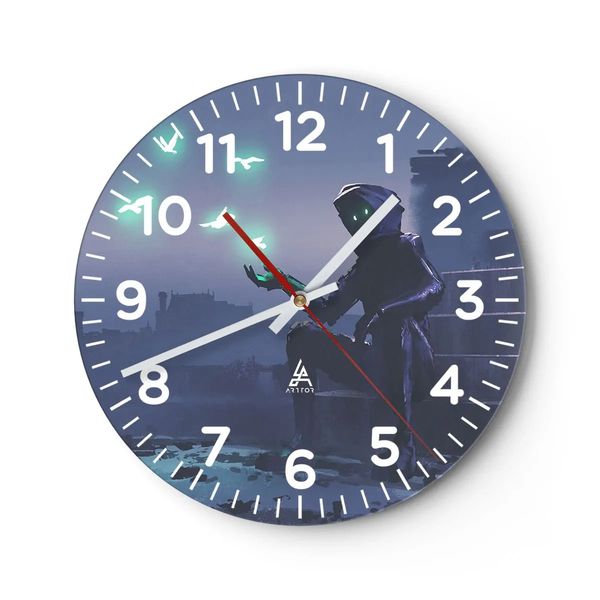 Wall clock - Clock on glass - Life Will Be Restored - 30x30 cm