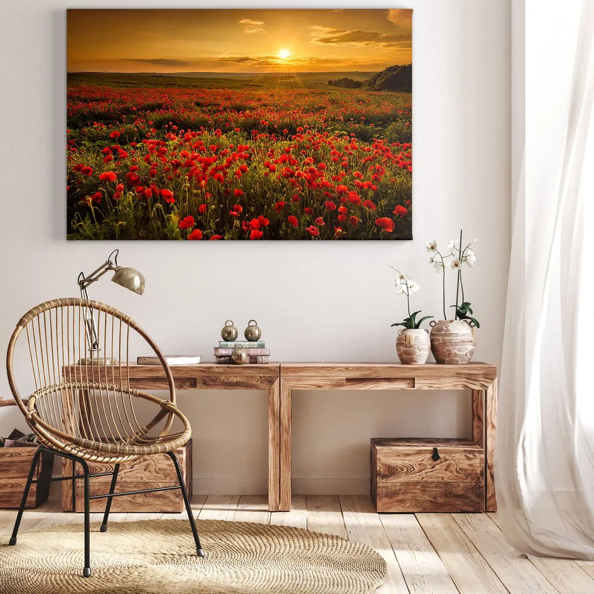 Canvas picture - In the Meadow, among Flood of Flowers - 120x80 cm