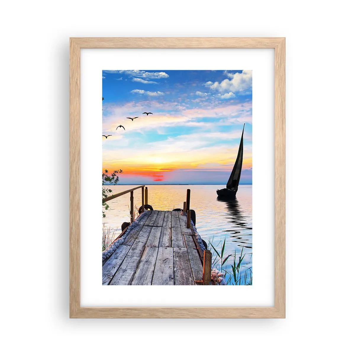 Poster in light oak frame - Good Evening - 30x40 cm