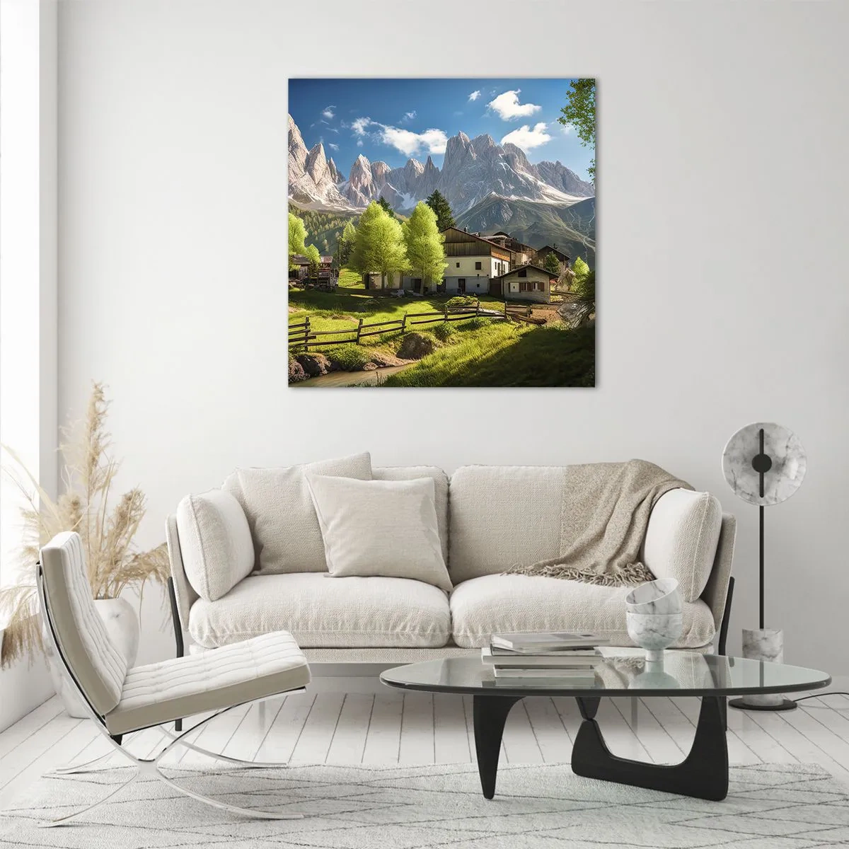 Glass picture - Alpine Idyll - 70x70 cm
