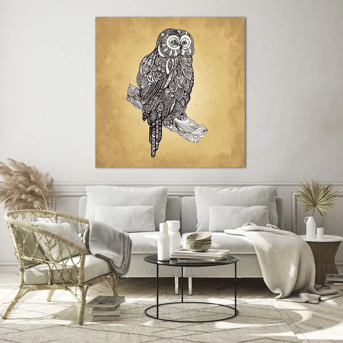 Glass picture - Mysterious Ornaments of Wisdom - 60x60 cm