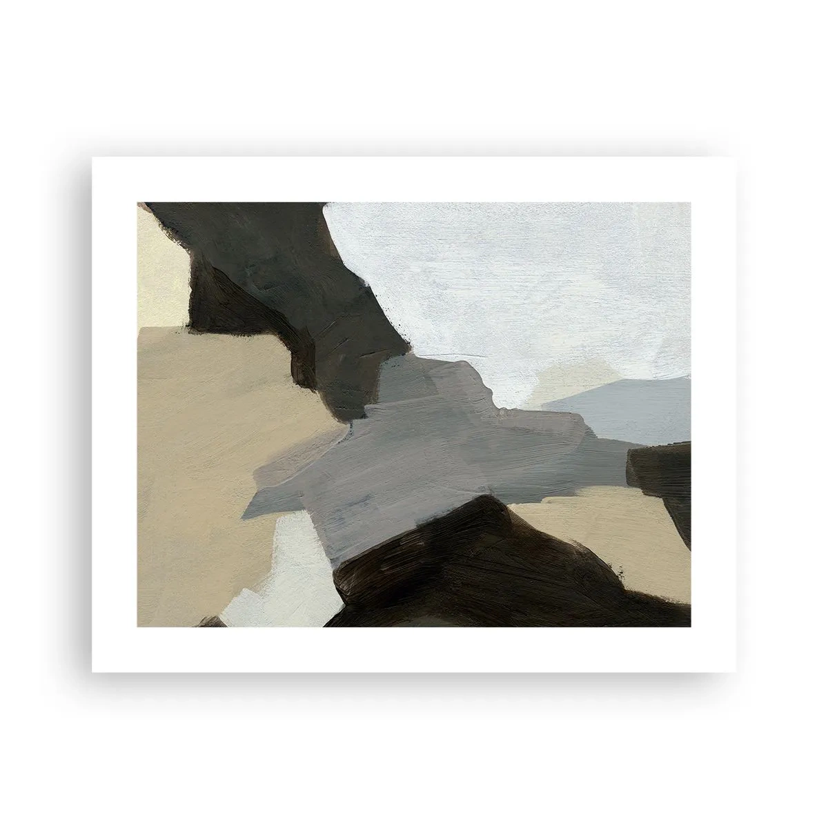 Poster - Abstract: Crossroads of Grey - 50x40 cm