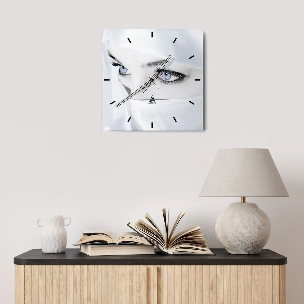 Wall clock - Clock on glass - Straight from 1001 Nights - 40x40 cm