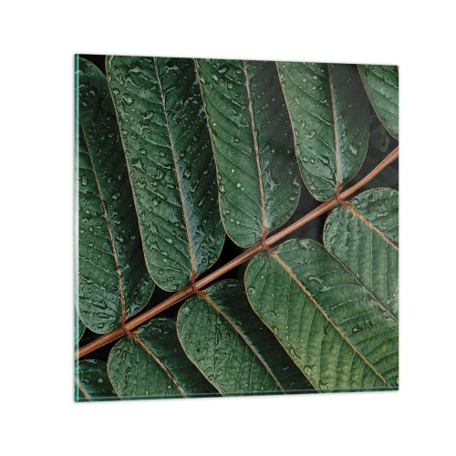 Glass picture - In Green Rhythm - 30x30 cm