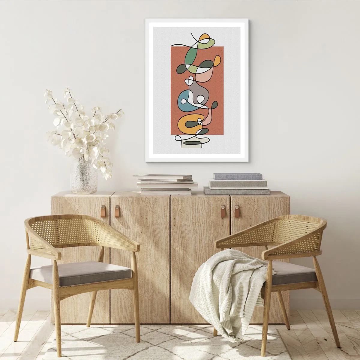 Poster in white frmae - Abstract: Colourful Dance - 70x100 cm