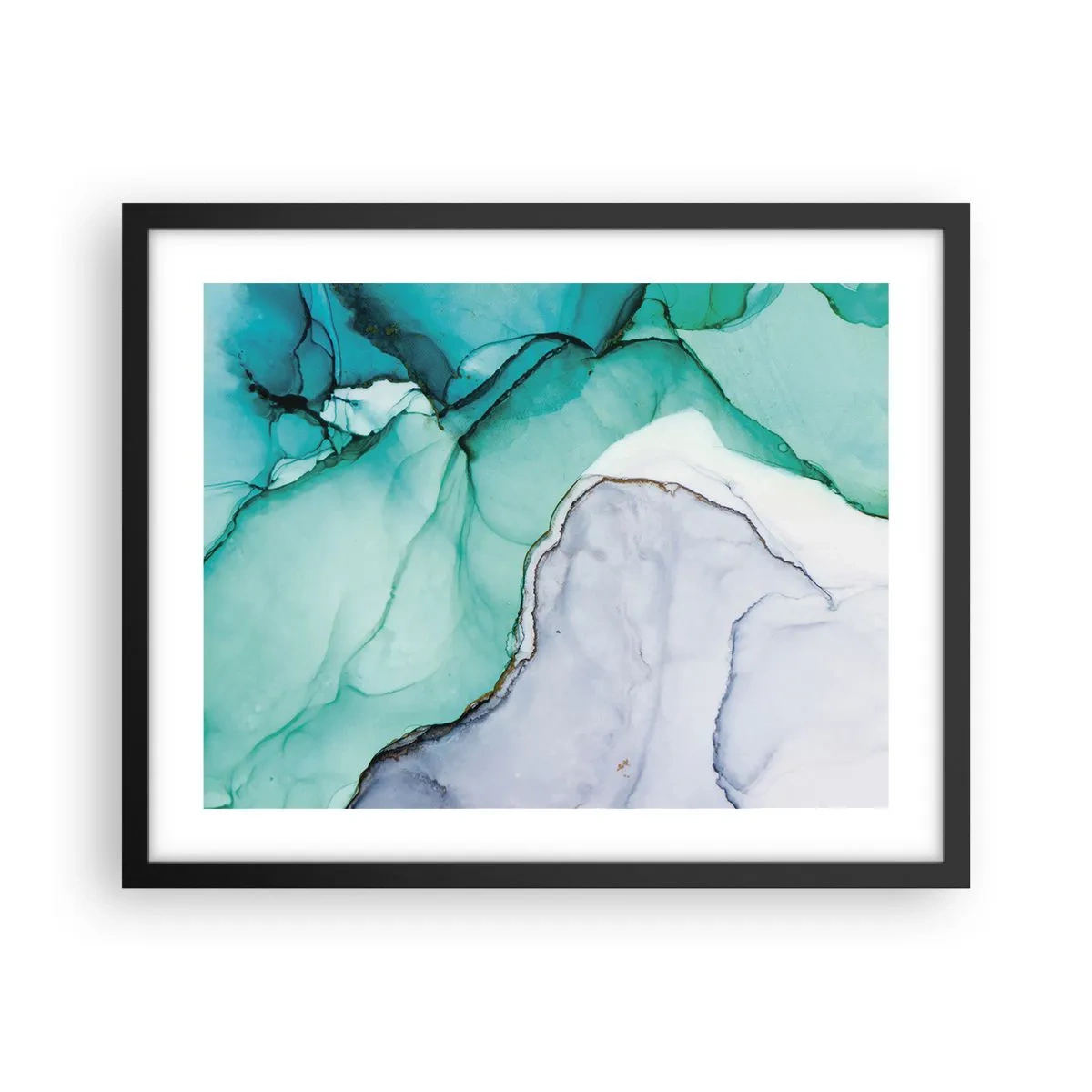 Poster in black frame - Study in Turquoise - 50x40 cm