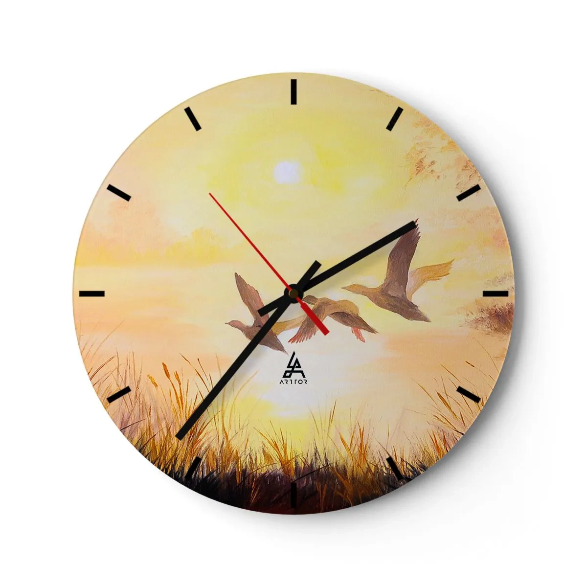 Wall clock - Clock on glass - Beginning of a Distant Journey - 40x40 cm