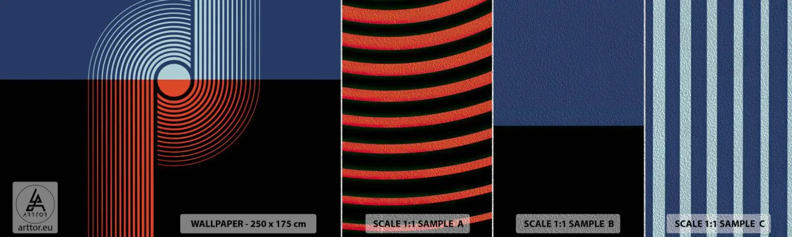 Photo Wallpaper Sample Premium Sand - In a Geometrical Embrace - Abstraction, Graphics, Lineart - 100x30 cm