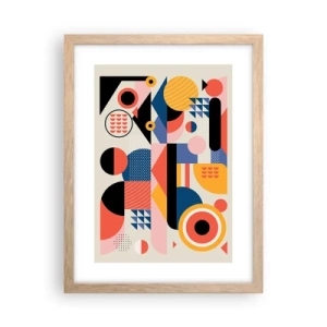 Poster in light oak frame - Composition: Have Fun - 30x40 cm