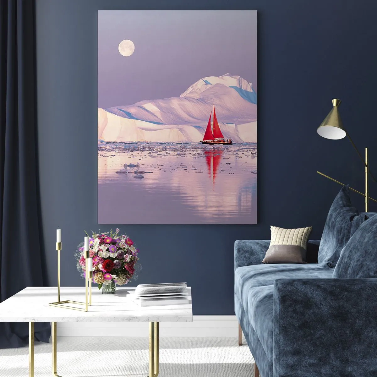 Glass picture - Heat of the Sail, Cold of the Ice - 50x70 cm