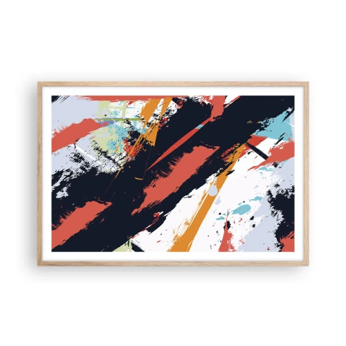 Poster in light oak frame - Dynamic Composition - 91x61 cm