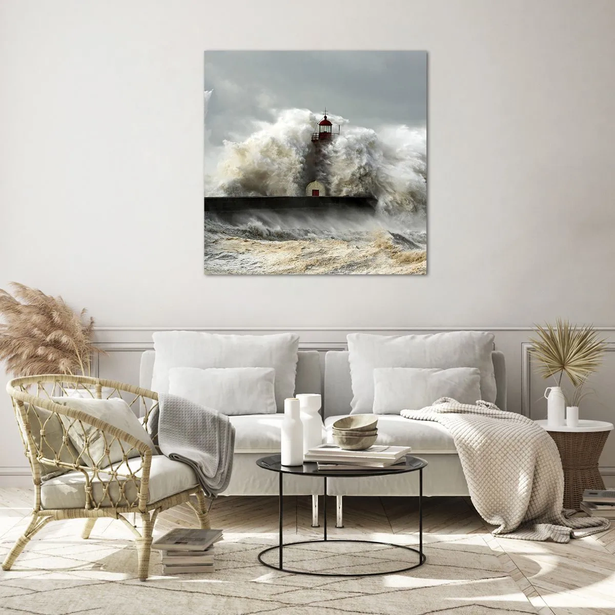 Glass picture - Rage of the Ocean - 50x50 cm