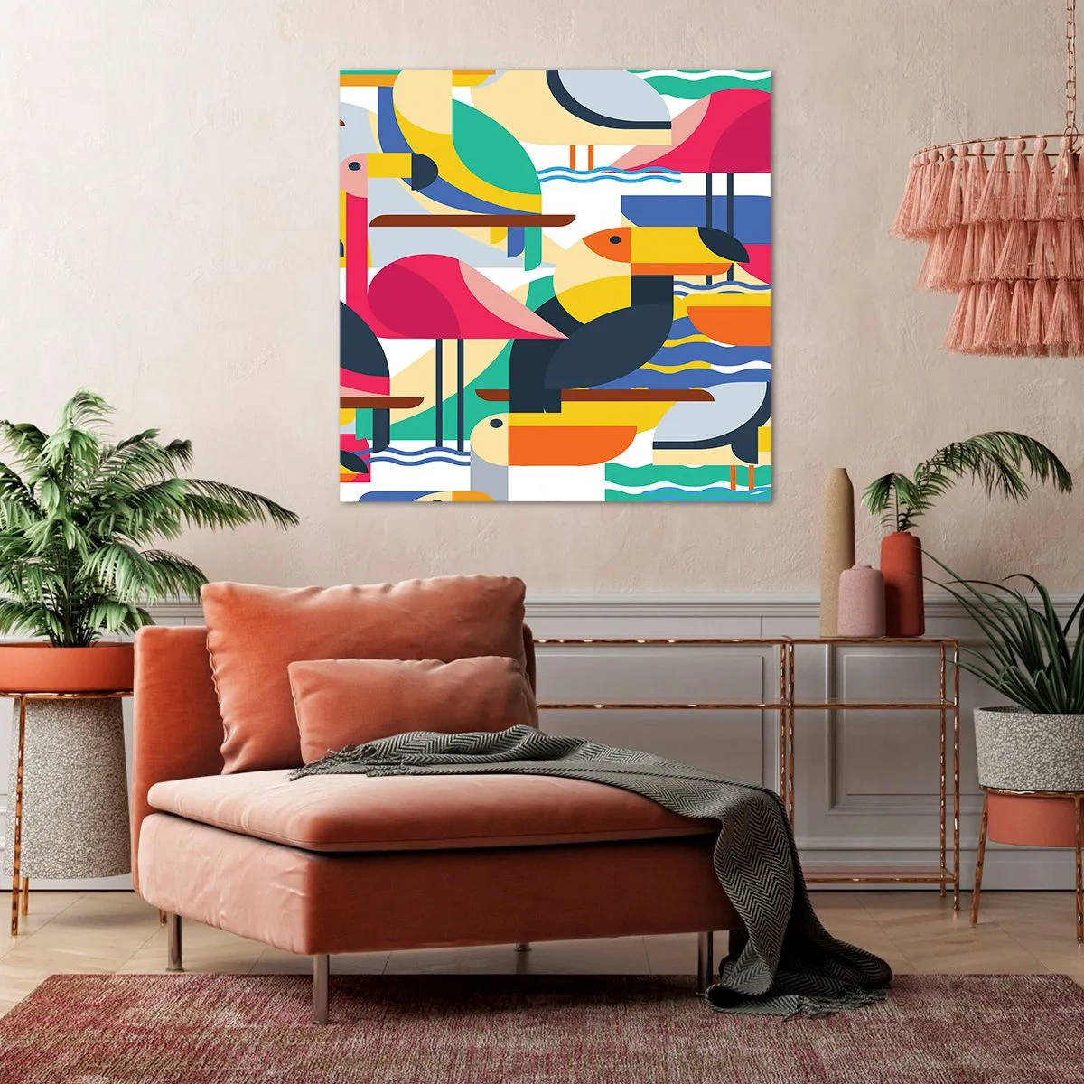 Canvas picture - Birds' Party - 60x60 cm