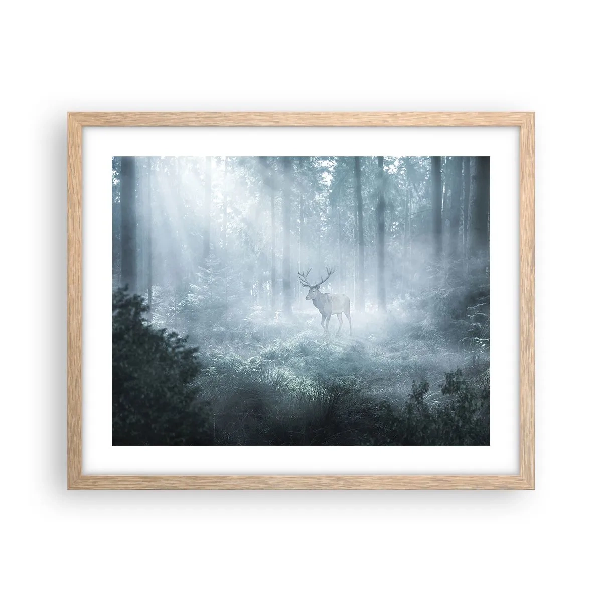 Poster in light oak frame - Morning Round of the Estate - 50x40 cm