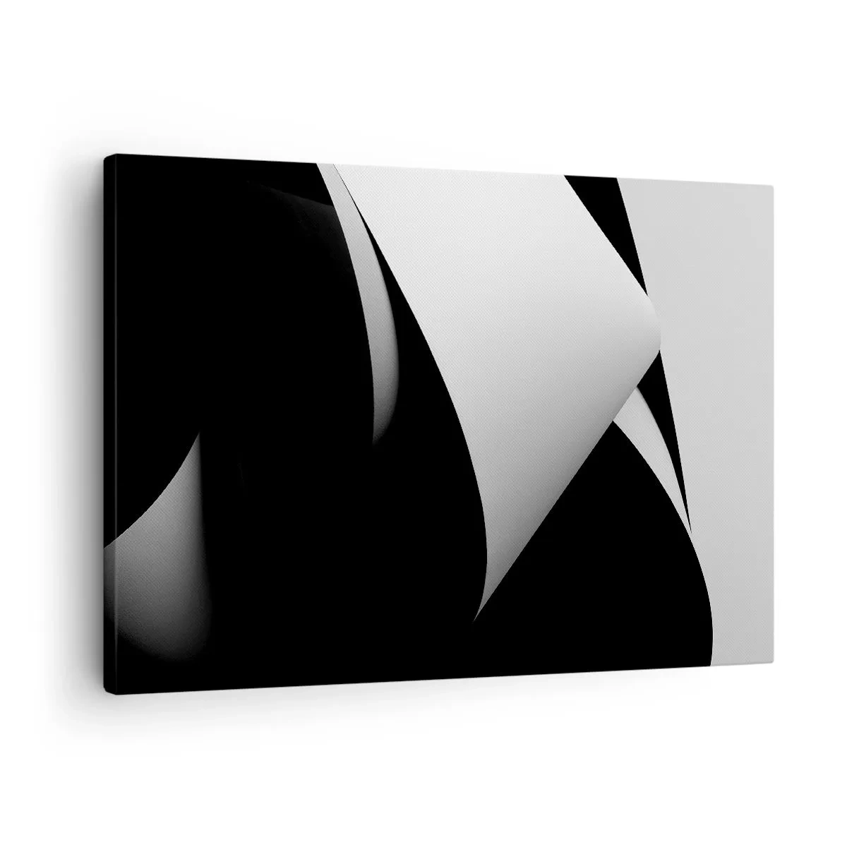 Canvas picture - Abstract shapes in black and white with striking contrasts - 70x50cm - Planes of Light Emerging from the Shadow - Modern wall decoration for the living room and bedroom ARTTOR
