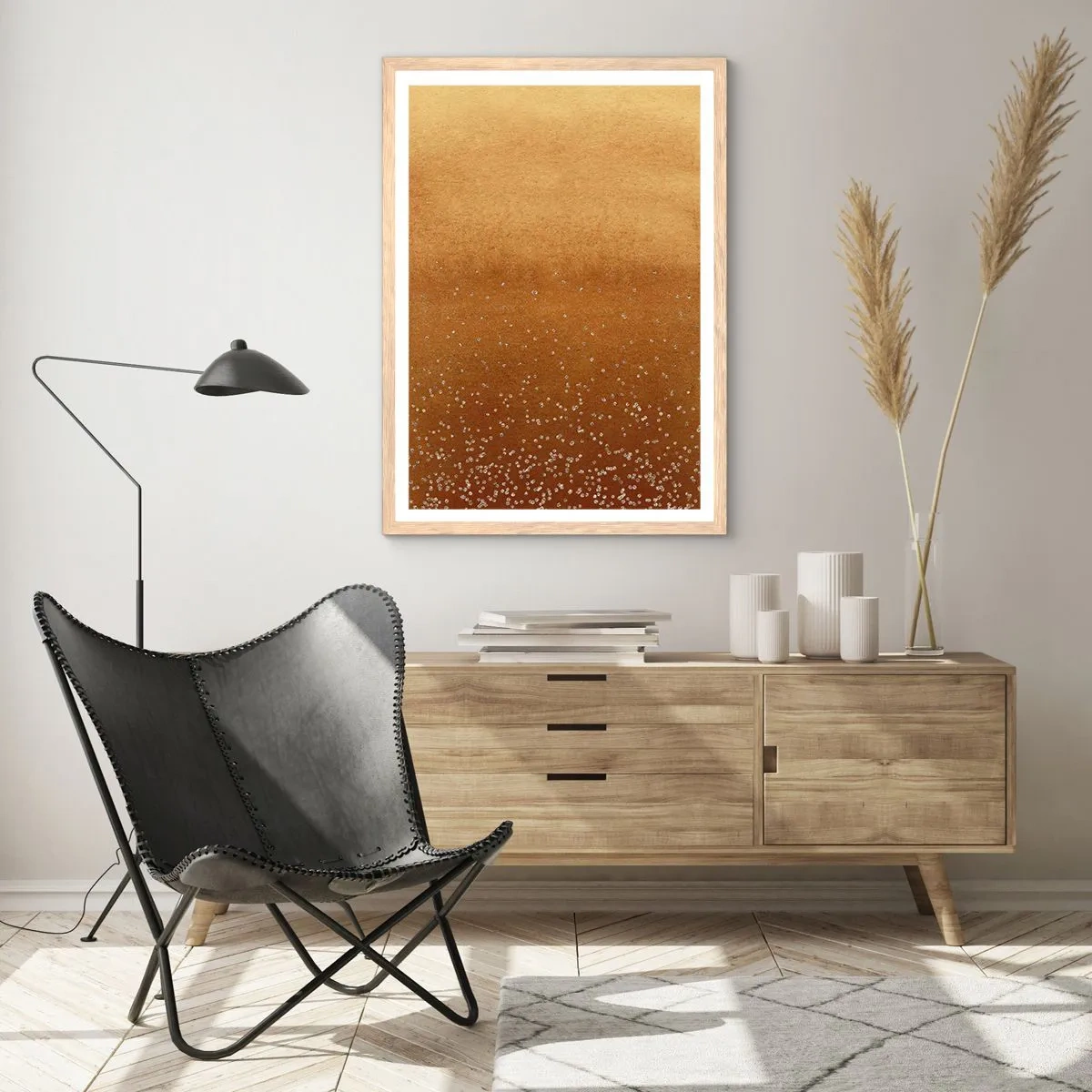 Poster in light oak frame - Tthe Birth of the Universe - 70x100 cm