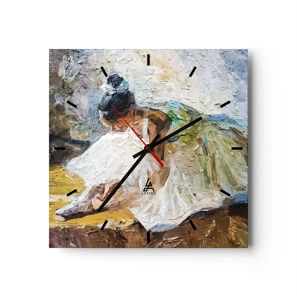 Wall clock - Clock on glass - From Degas' Painting - 30x30 cm