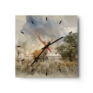Wall clock - Clock on glass - Dignity - Strength - Majesty - 30x30 cm