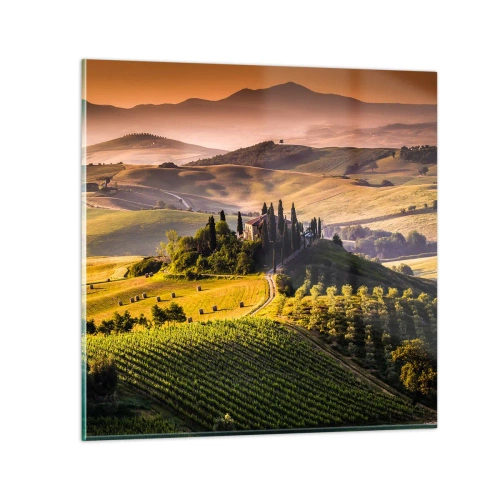 Glass picture - Arcadia - Tuscan Landscape - 70x70 cm