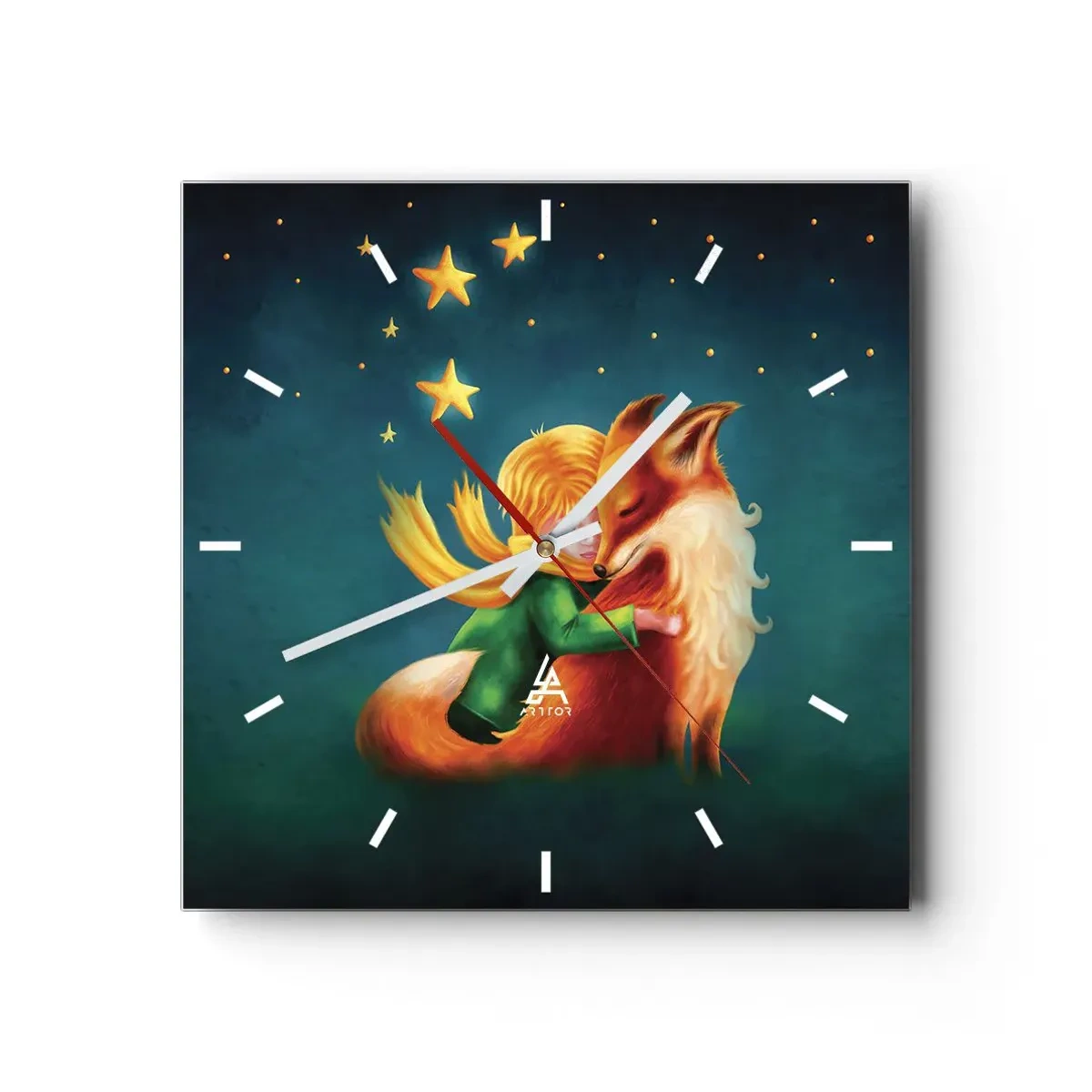 Wall clock - Clock on glass - Little Prince - 30x30 cm