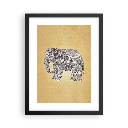 Poster in black frame - Hidden Elephant - 30x40 cm