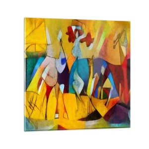 Glass picture - Sun -Life - Happiness - 60x60 cm