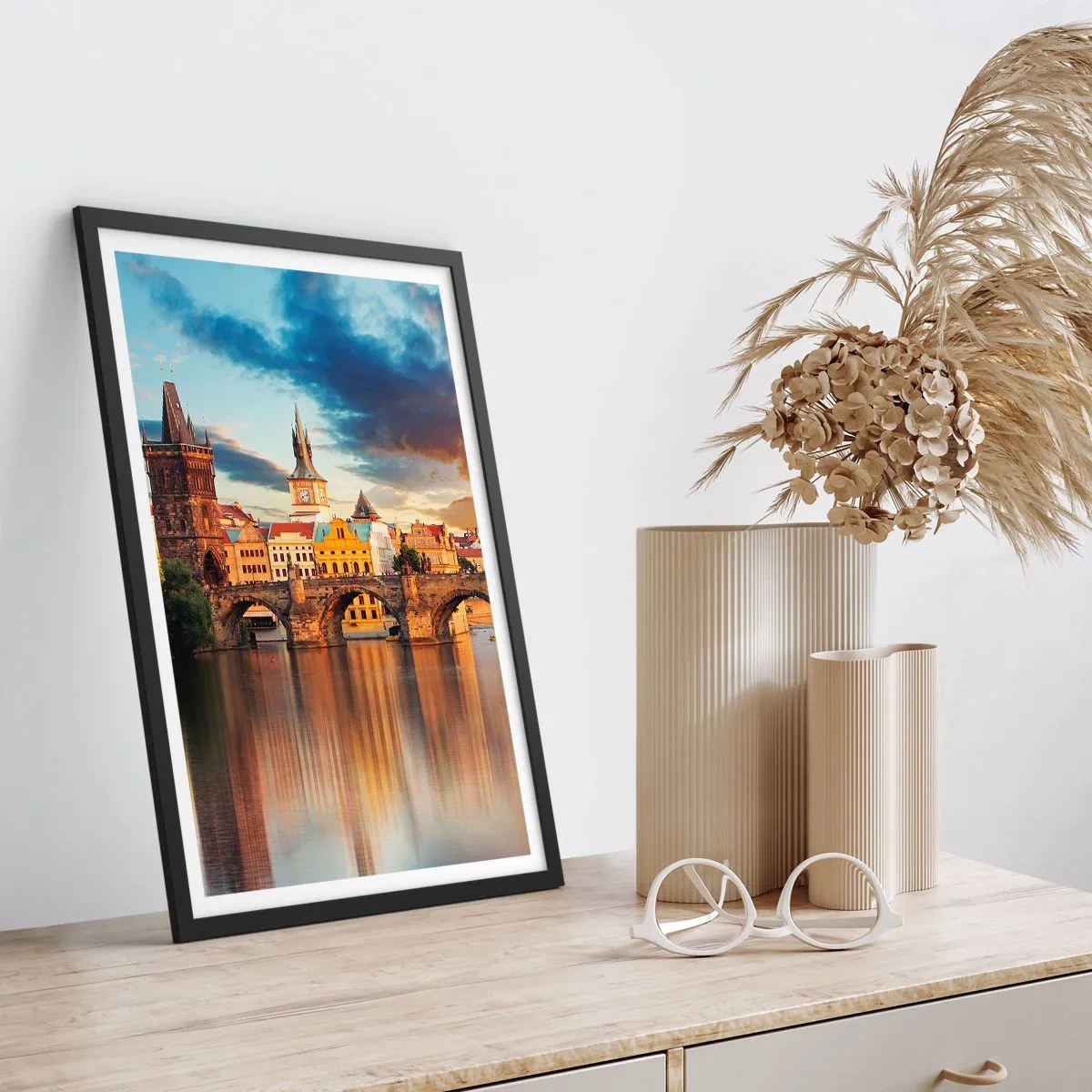 Poster in black frame - Beautiful Prague - 70x100 cm