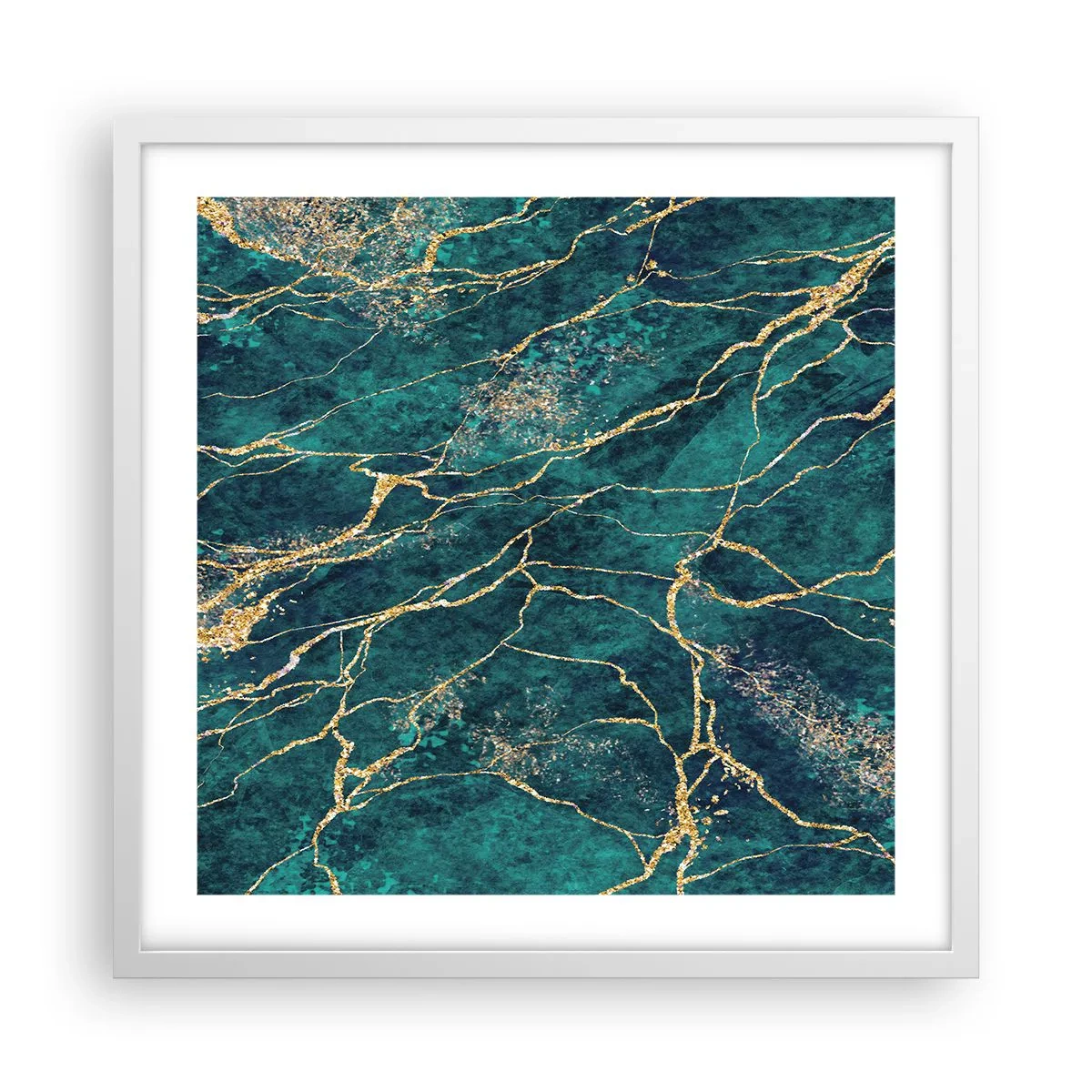 Poster in white frmae - Gold Vein - 50x50 cm