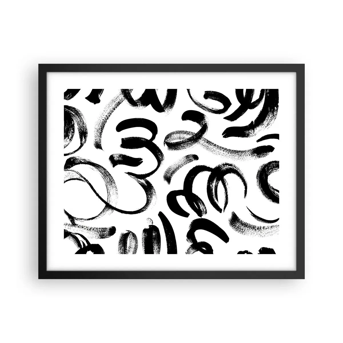 Poster in black frame - Black on White - 50x40 cm