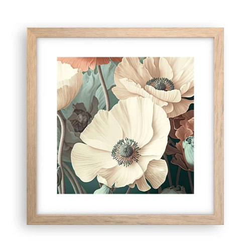 Poster in light oak frame - Whisper of the Poppies - 30x30 cm