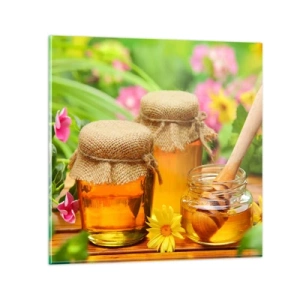 Glass picture - Sweet and Flowery - 40x40 cm