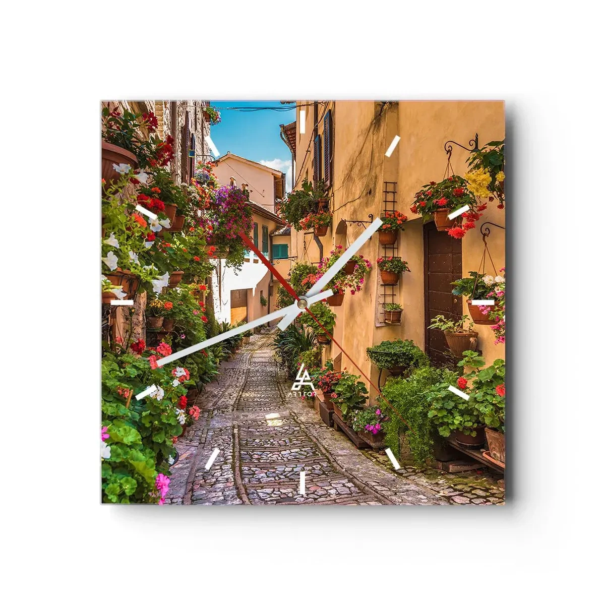 Wall clock - Clock on glass - Italian Back Street - 40x40 cm