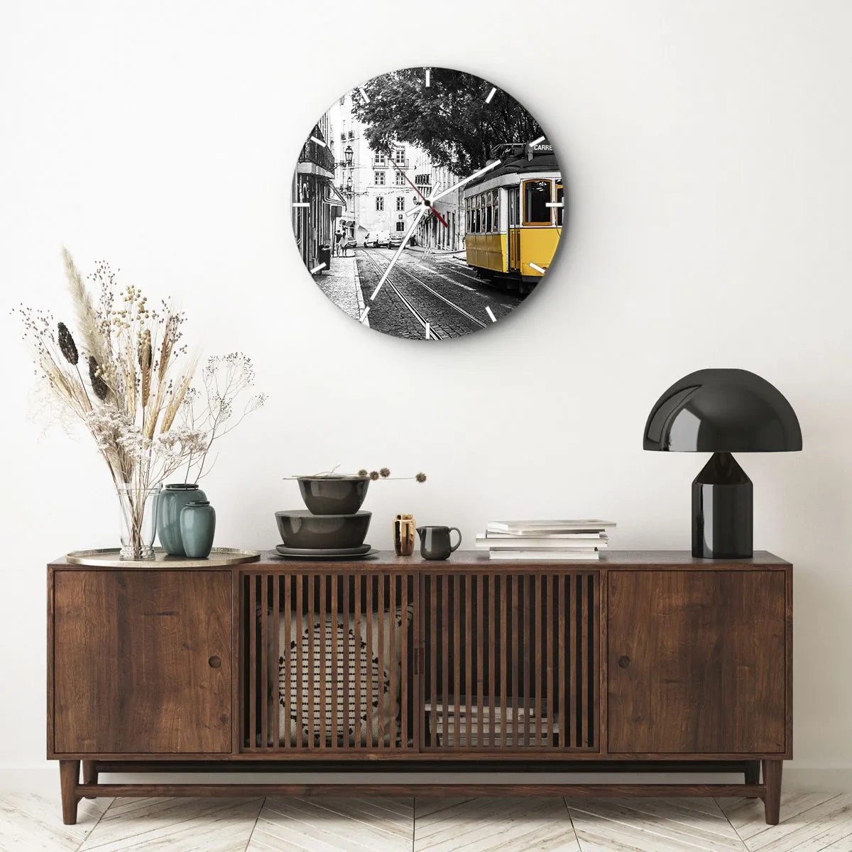 Wall clock - Clock on glass - With Fado in the Background - 40x40 cm