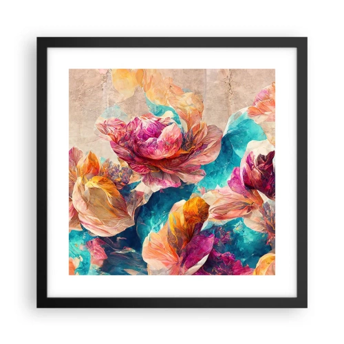 Poster in black frame - Colourful Splendour of a Bouquet - 40x40 cm