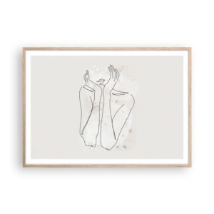 Poster in light oak frame - Dreamful Moment - 100x70 cm