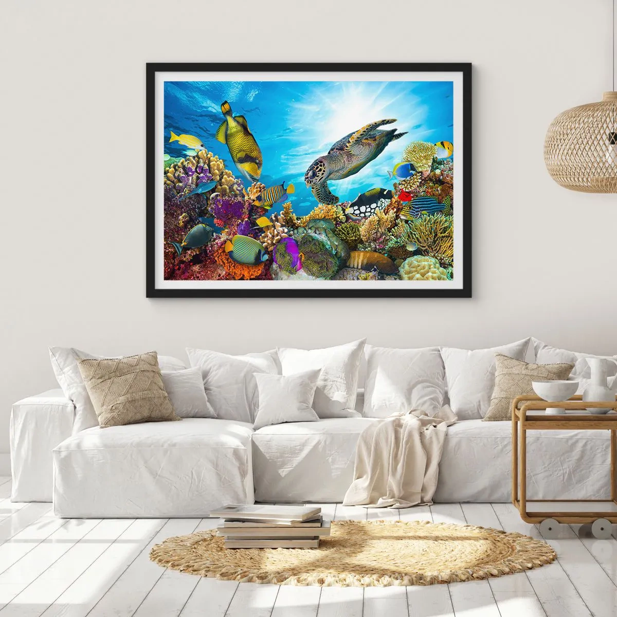 Poster in black frame - Coral Promenade - 40x30 cm