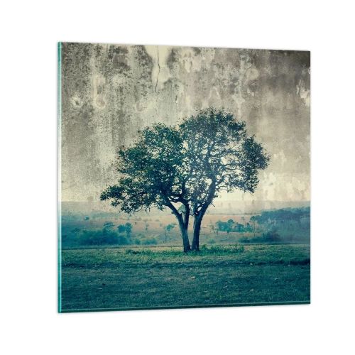 Glass picture - Apple Tree in Blue? - 30x30 cm