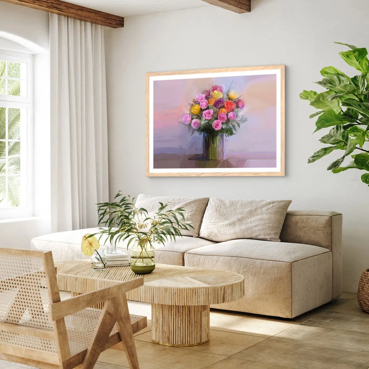 Poster in light oak frame - Retained Beauty - 50x40 cm