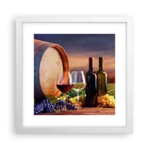 Poster in white frmae - Here Life Is Full of Flavour - 30x30 cm
