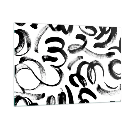 Glass picture - Black on White - 120x80 cm