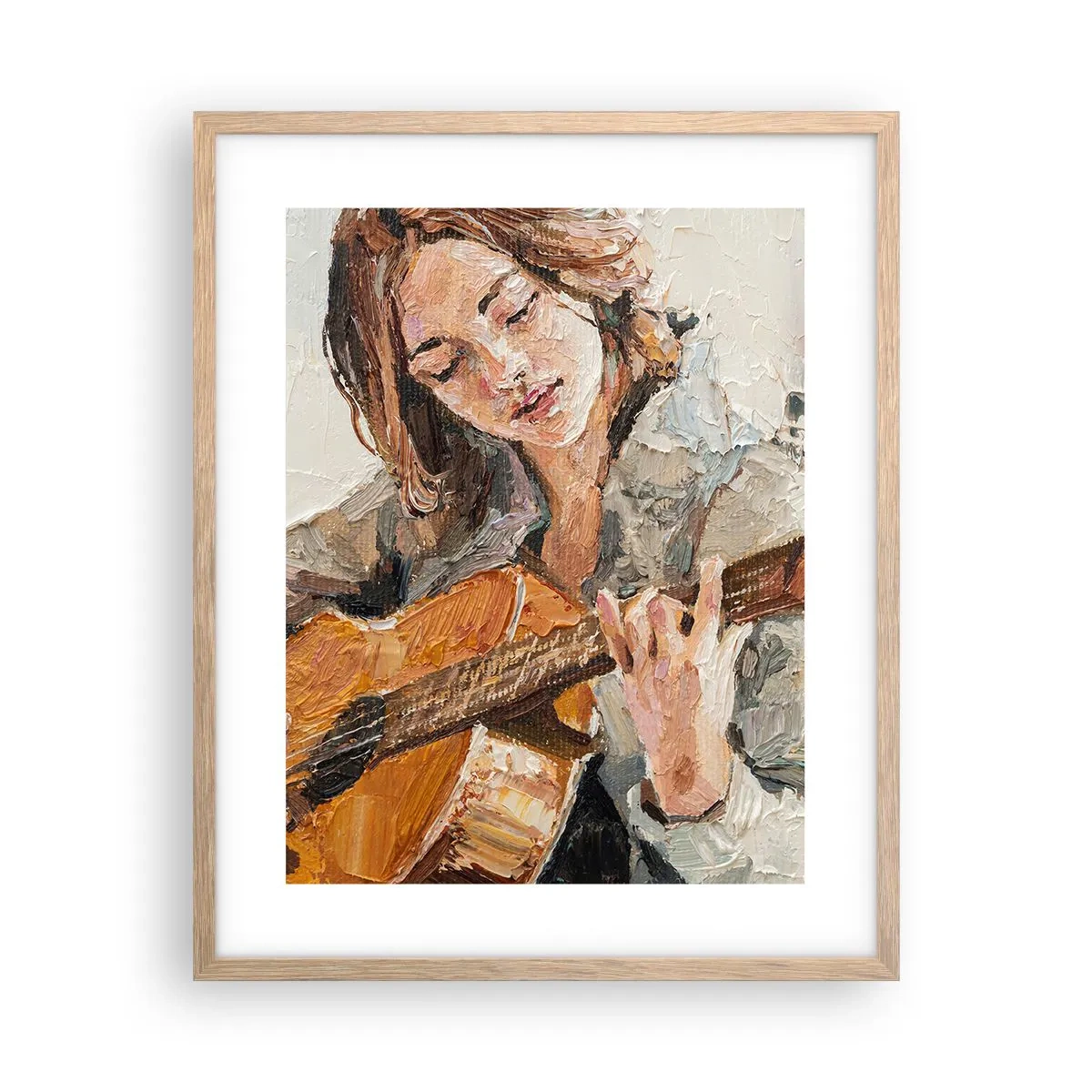 Poster in light oak frame - Concert for Guitar and Girly Heart - 40x50 cm