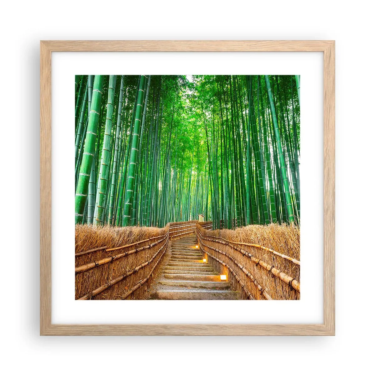 Poster in light oak frame - Essence of Asian Nature - 40x40 cm