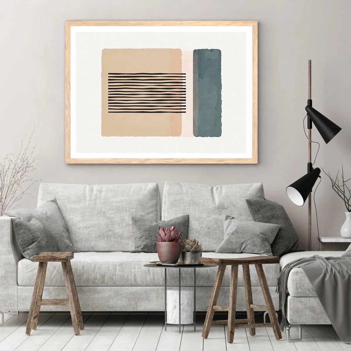 Poster in light oak frame - All in Order - 40x30 cm