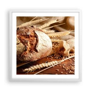 Poster in white frmae - Tasty, Fragrant, Crunchy - 50x50 cm