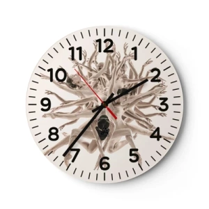 Wall clock - Clock on glass - Dance in Bloom - 30x30 cm