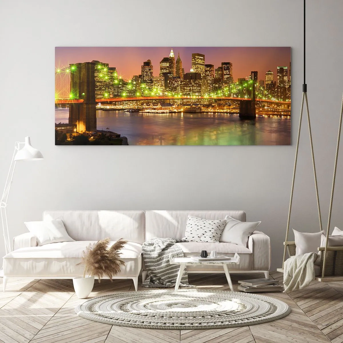 Glass picture - Here Light is Always on - 120x50 cm